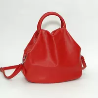 Кожаная сумка модель 31 красный флотар