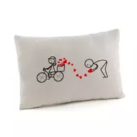 Подушка для влюбленных «Велосипед»  флок