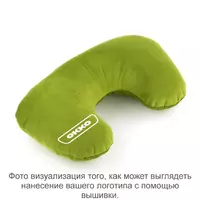 Подушка подголовник зеленый флок с лого OKKO