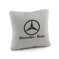 Подушка с лого Mercedes Benz светло серый флок_склад