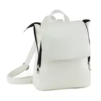 Рюкзак с клапаном белый лаки