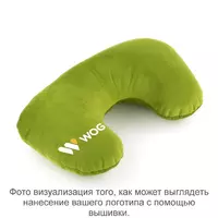 Подушка подголовник зеленый флок с лого WOG