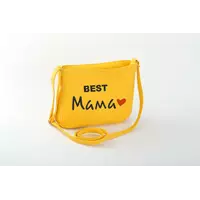 Маленькая женская сумка «Best Мама» желтый флай_склад