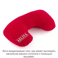 Подушка подголовник красный флок с лого AELITA