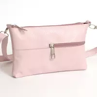 Кожаная сумка модель 10 светло розовый флотар