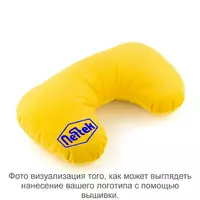 Подушка подголовник желтый флок с лого Neftek