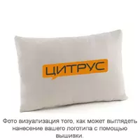 Подушка прямоугольная светло серый флок с лого Цитрус